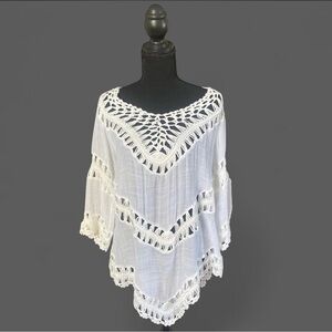 India Boutique White Crochet Top
